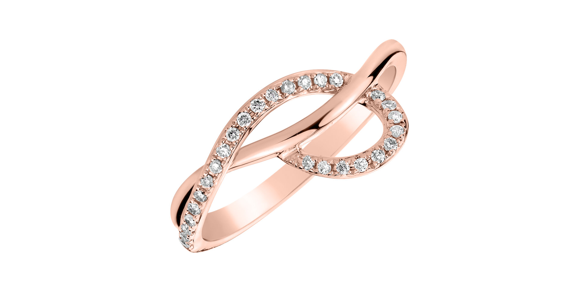 Prsteň s diamantmi Sparkling Twist