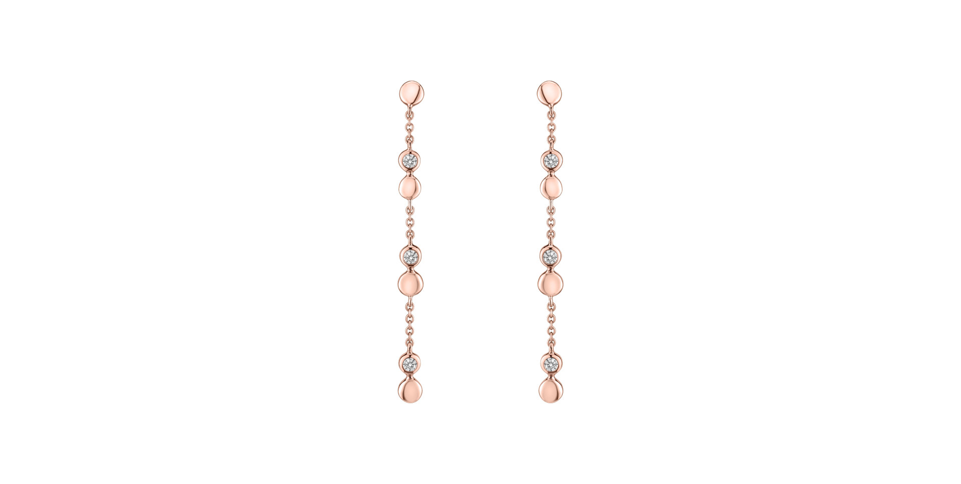 Náušnice s diamantmi Charming Waterfall