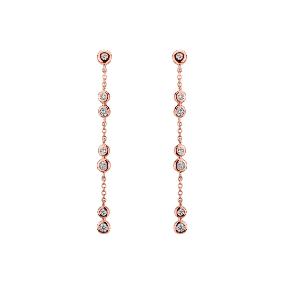 Náušnice s diamantmi Charming Waterfall