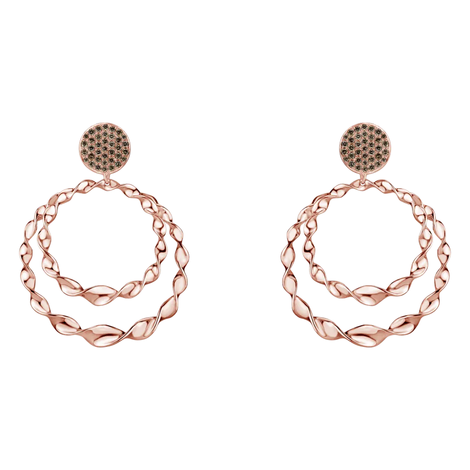 Náušnice s hnedými diamantmi Arabic Treasure