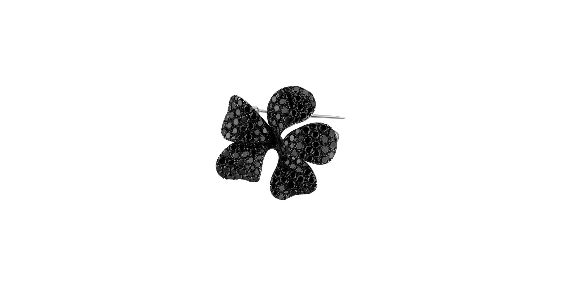 Brošňa s čiernymi diamantmi Floral Sin