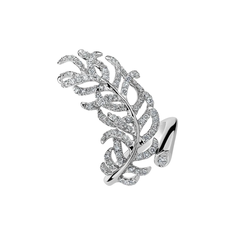 Prsteň s diamantmi Feather Love