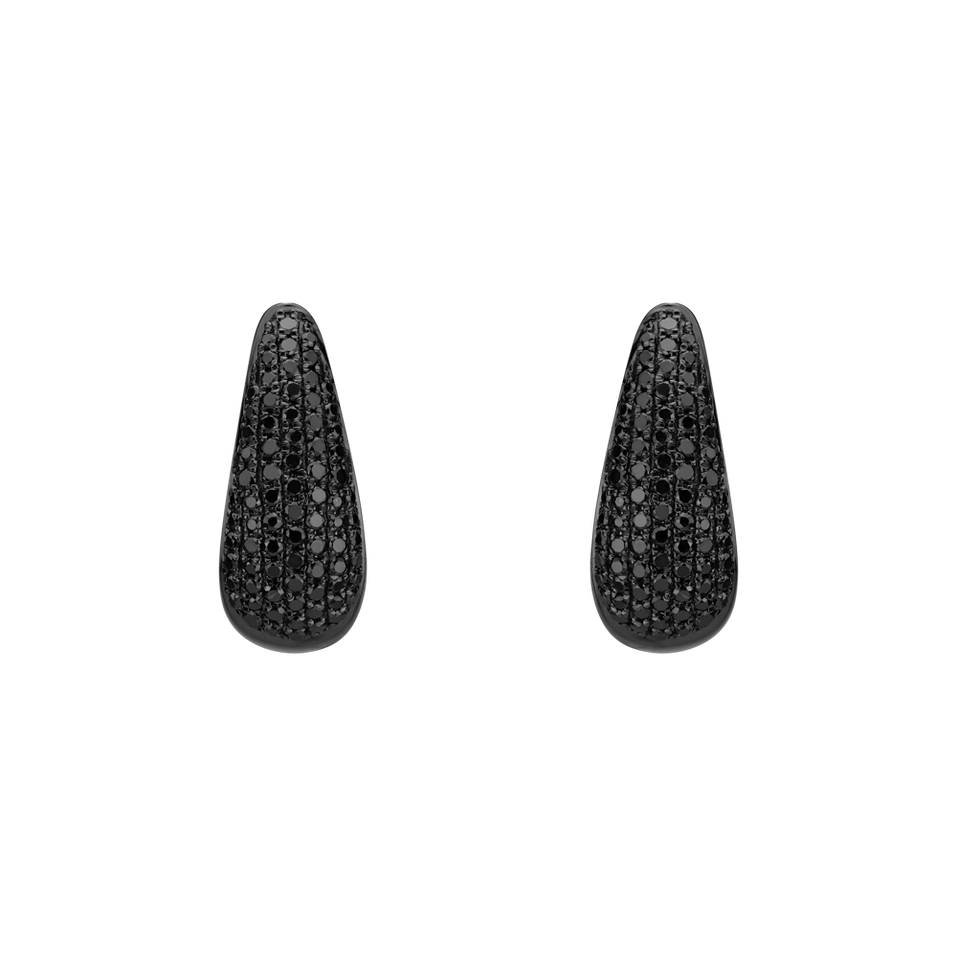 Náušnice s čiernymi diamantmi Charming Gem