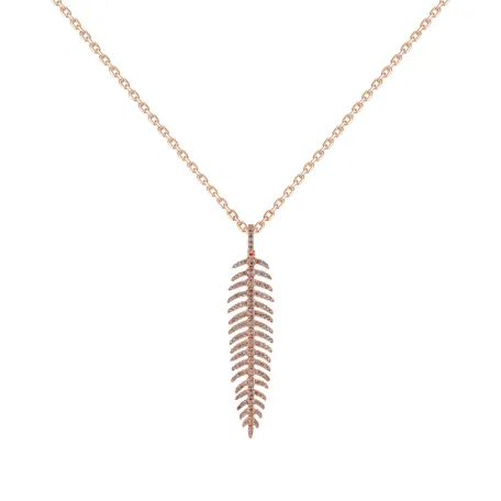 Přívěsok s hnedými diamantmi Amazing Feather