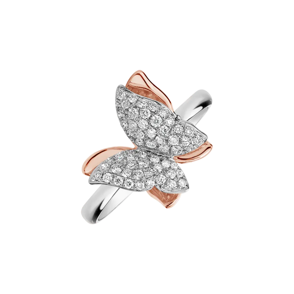Prsteň s diamantmi Butterfly Spirit