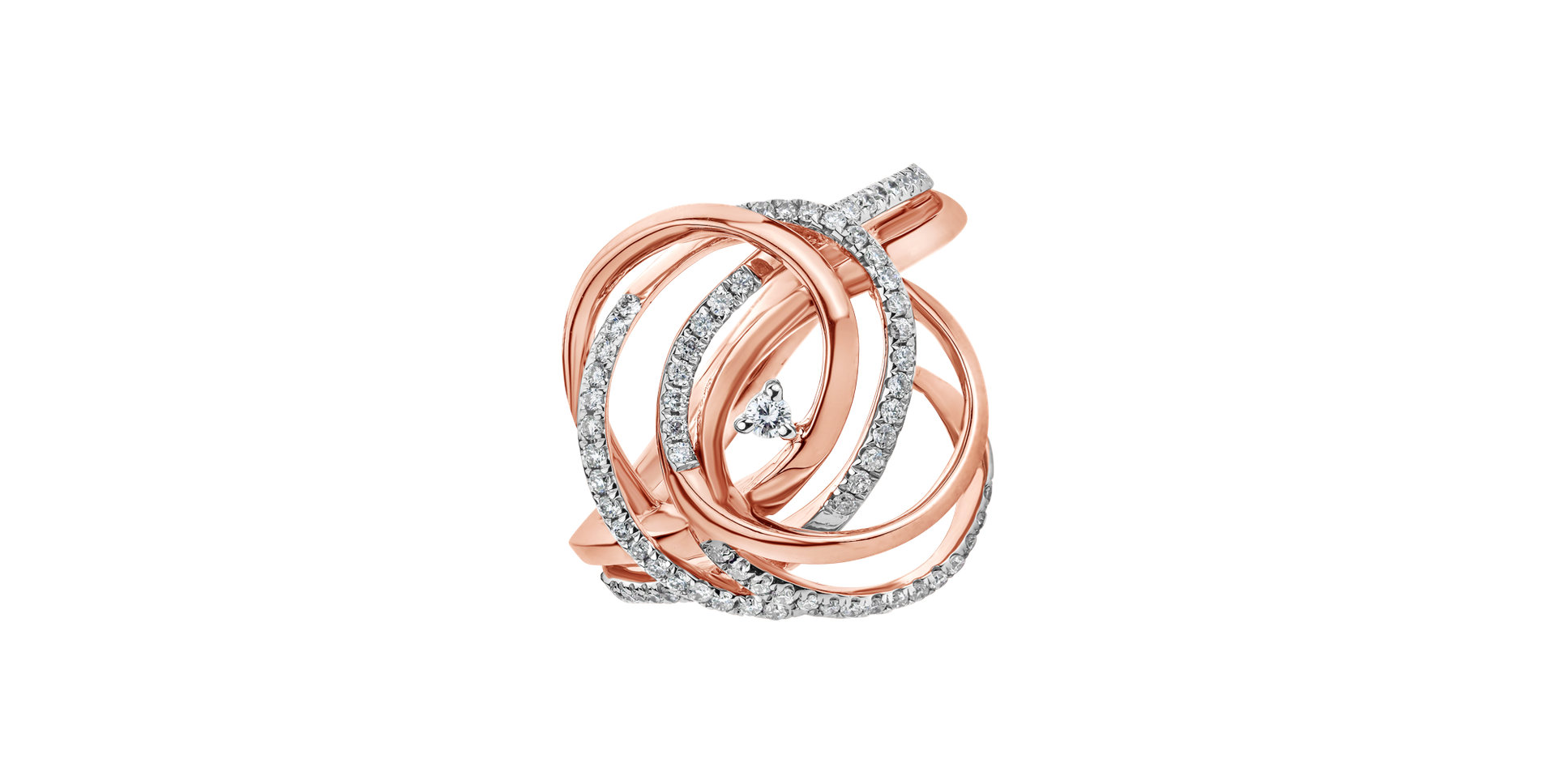 Prsteň s diamantmi Sparkling Coil