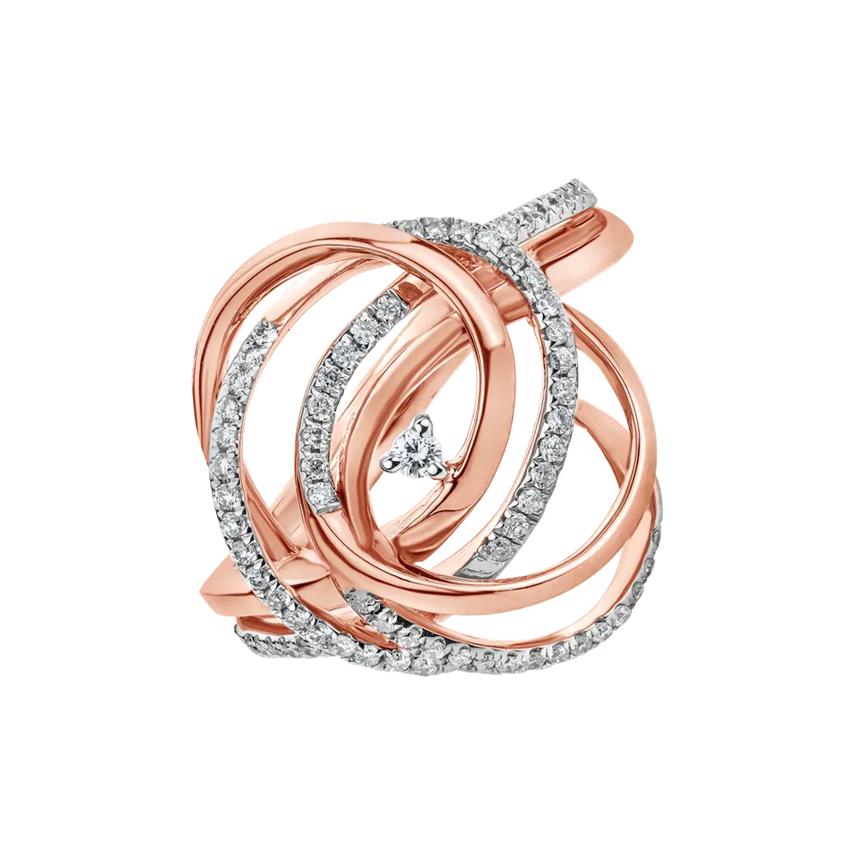 Prsteň s diamantmi Sparkling Coil