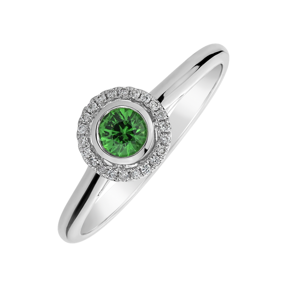 Prsteň s granátom a diamantmi Huckleberry