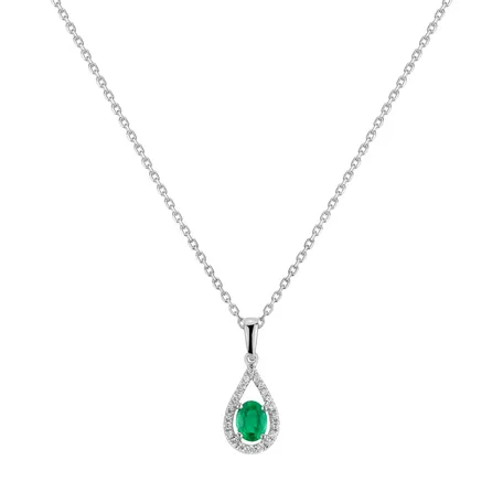 Přívěsok so smaragdom a diamantmi Tear of Green