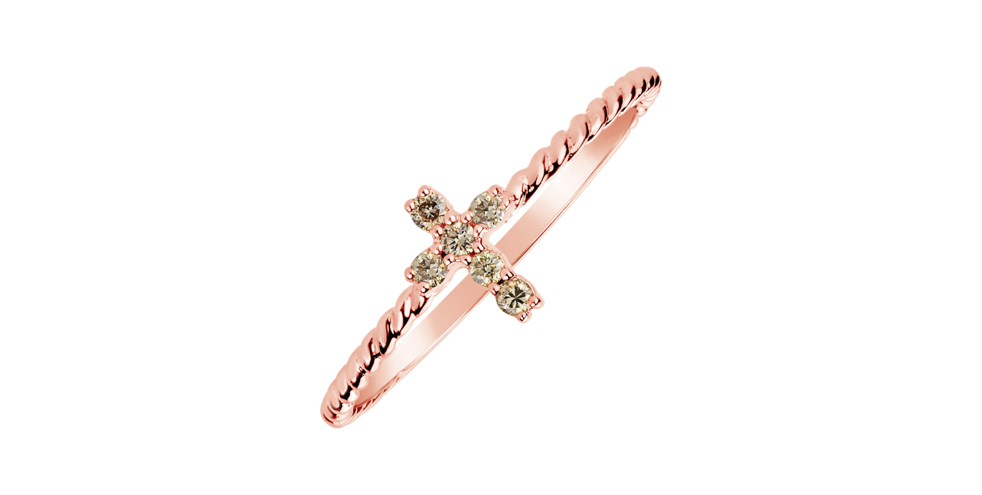 Prsteň s hnedými diamantmi Cross