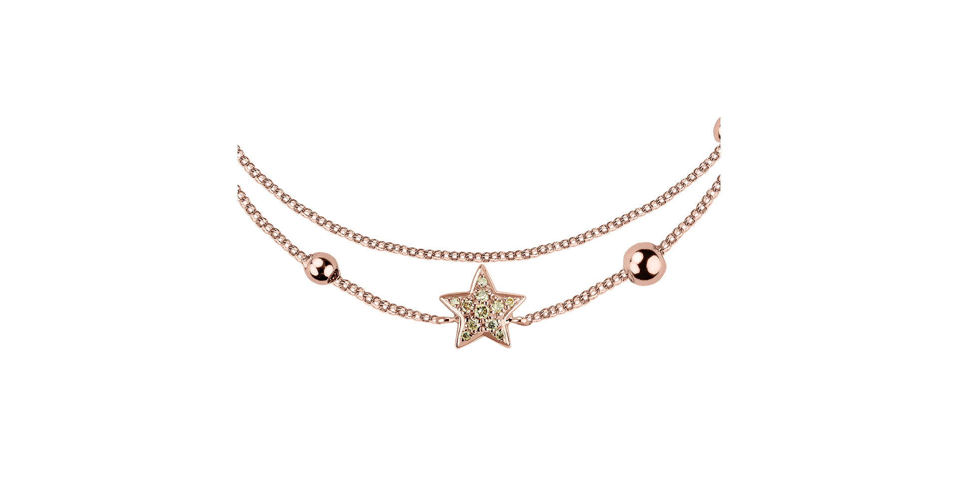 Náramok s hnedými diamantmi Starshine Message