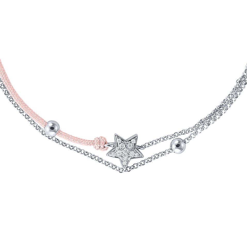 Diamantový náramok so šnúrkou Dream Message