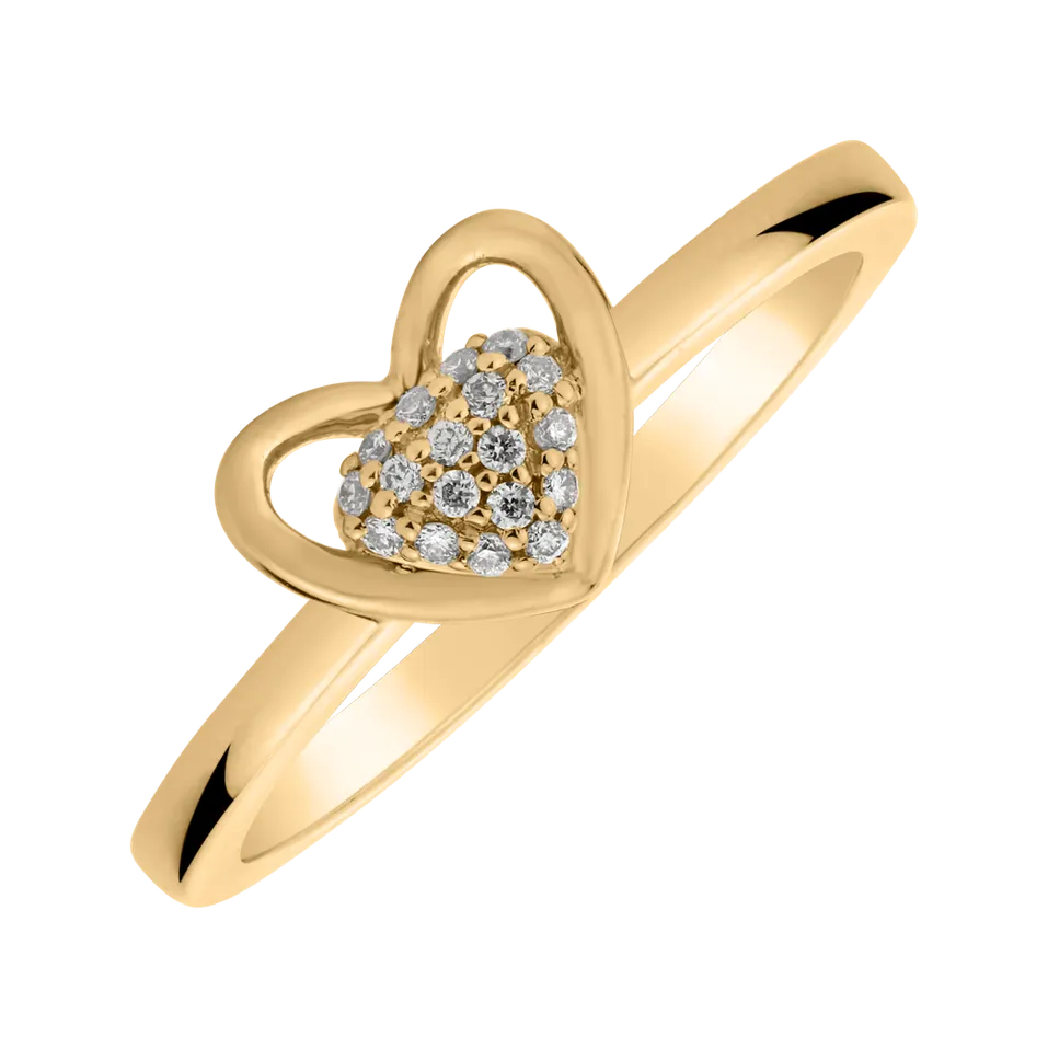 Prsteň s diamantmi Tender Heart