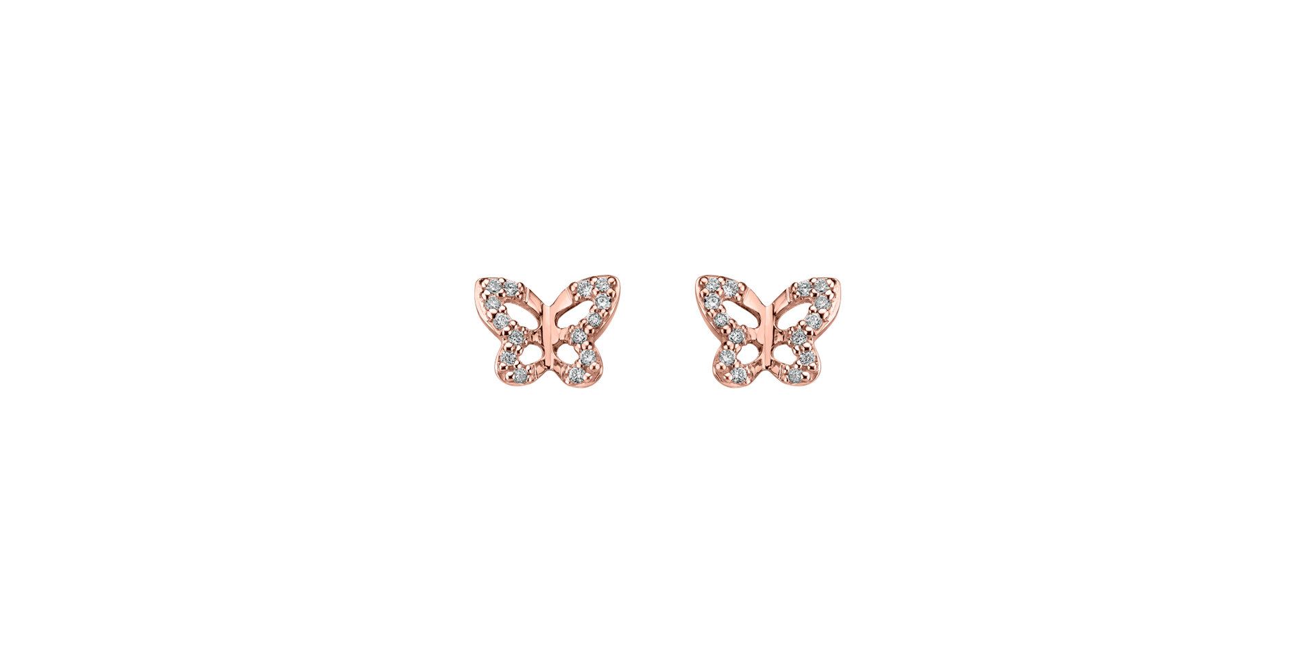 Náušnice s diamantmi Cute Butterfly