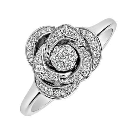 Prsteň s diamantmi Flower Joy