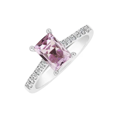 Prsteň s ametystom a diamantmi Miracle Gem