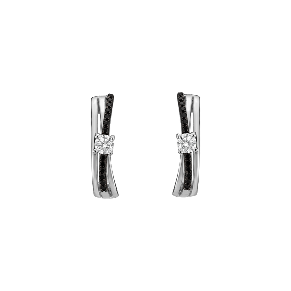 Náušnice s čiernymi a bielymi diamantmi Lady Cosmos