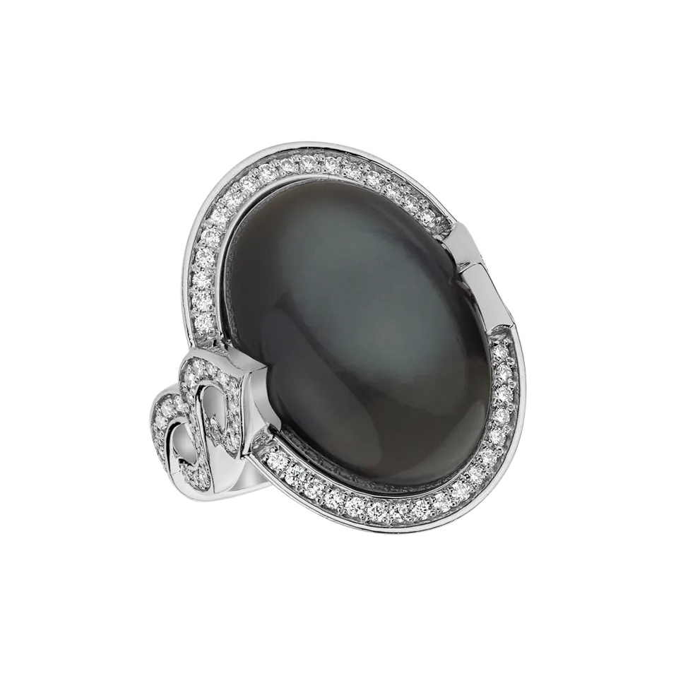 Prsteň s chalcedonom a diamantmi Baroque Passion