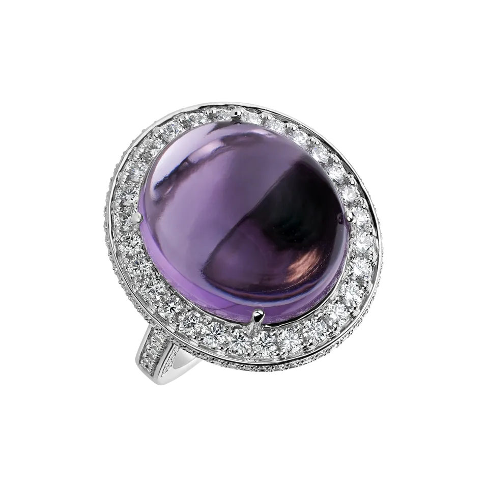 Prsteň s ametystom a diamantmi Maddie