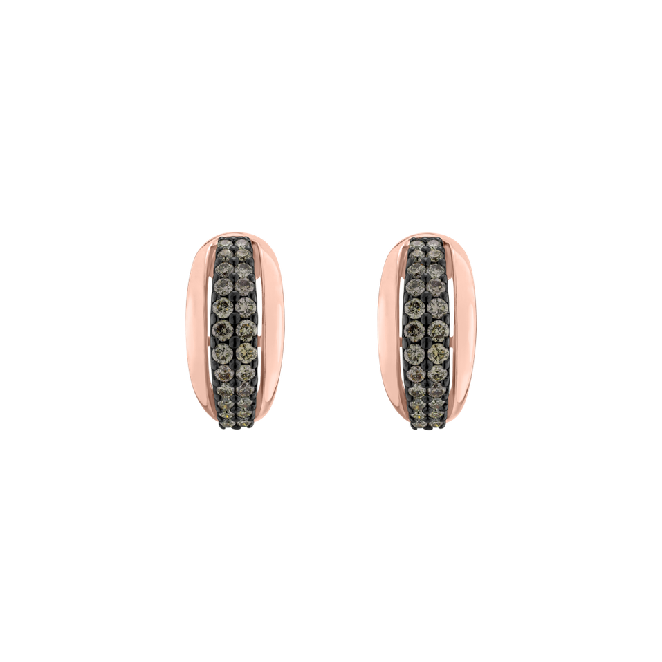 Náušnice s hnedými diamantmi Sunshine Tears