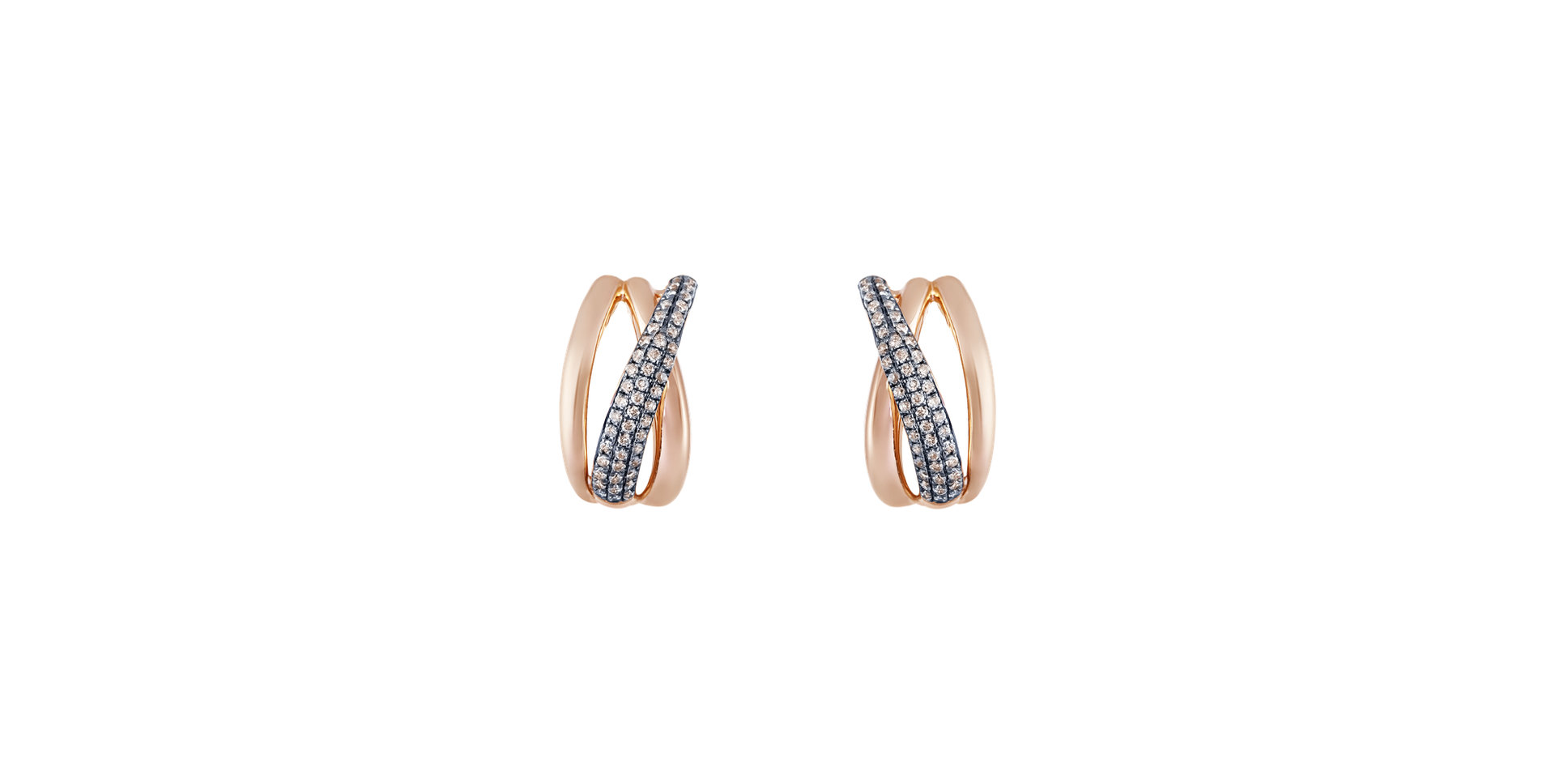 Náušnice s hnedými diamantmi Sunshine Streamer