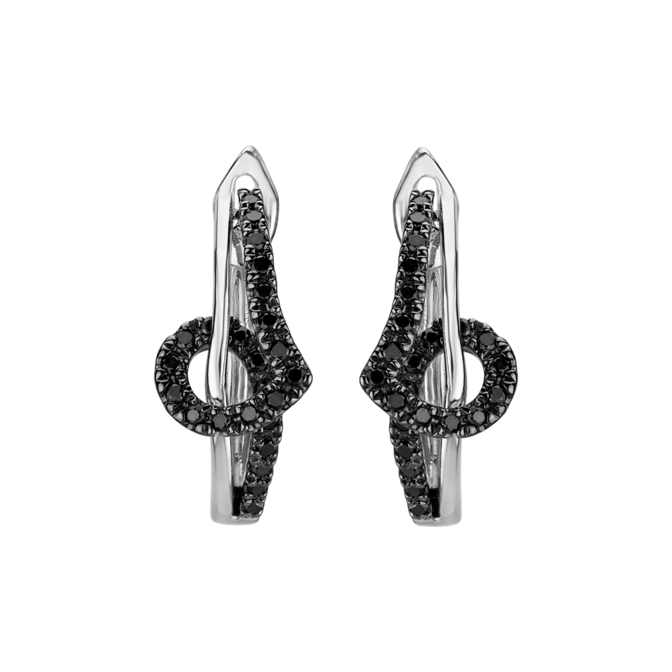 Náušnice s čiernymi diamantmi Shine Melody