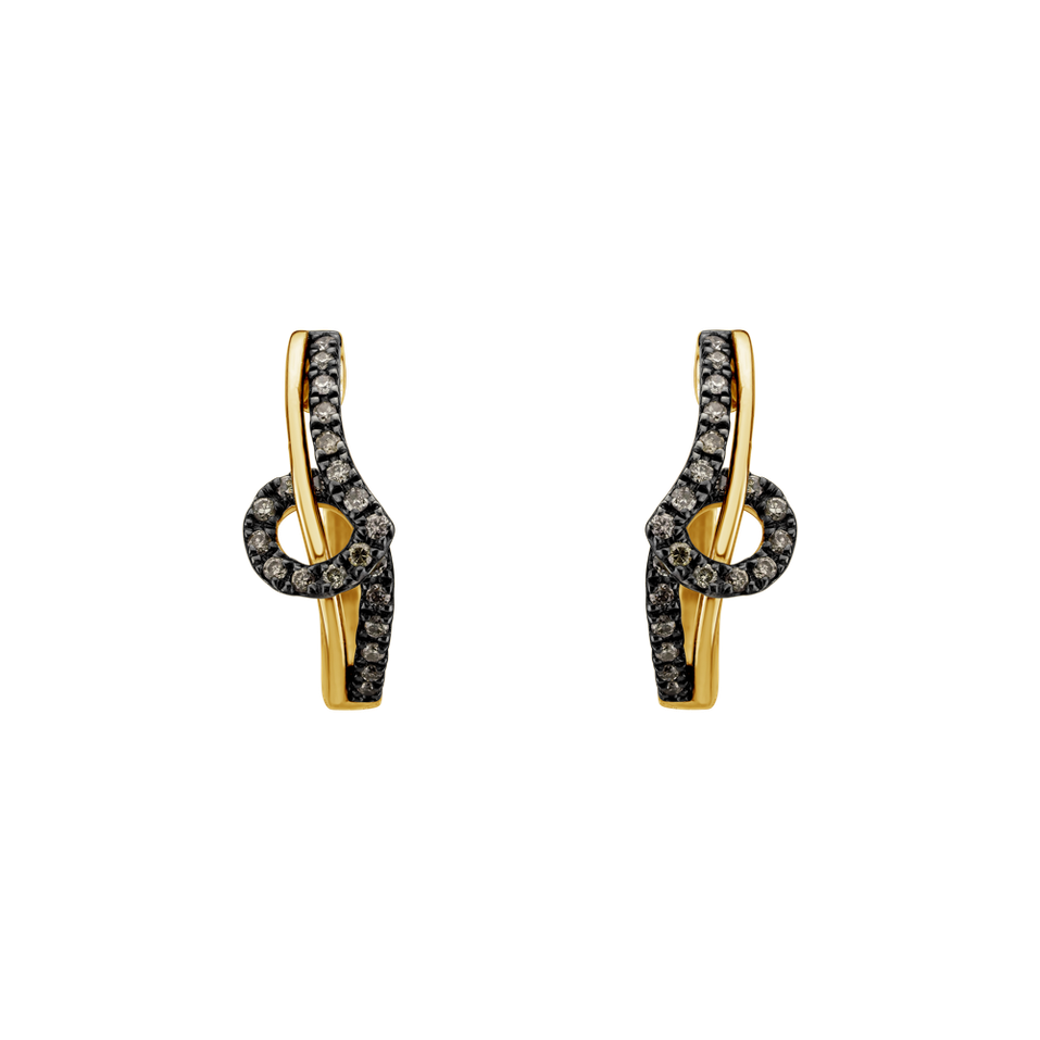 Náušnice s hnedými diamantmi Shine Melody