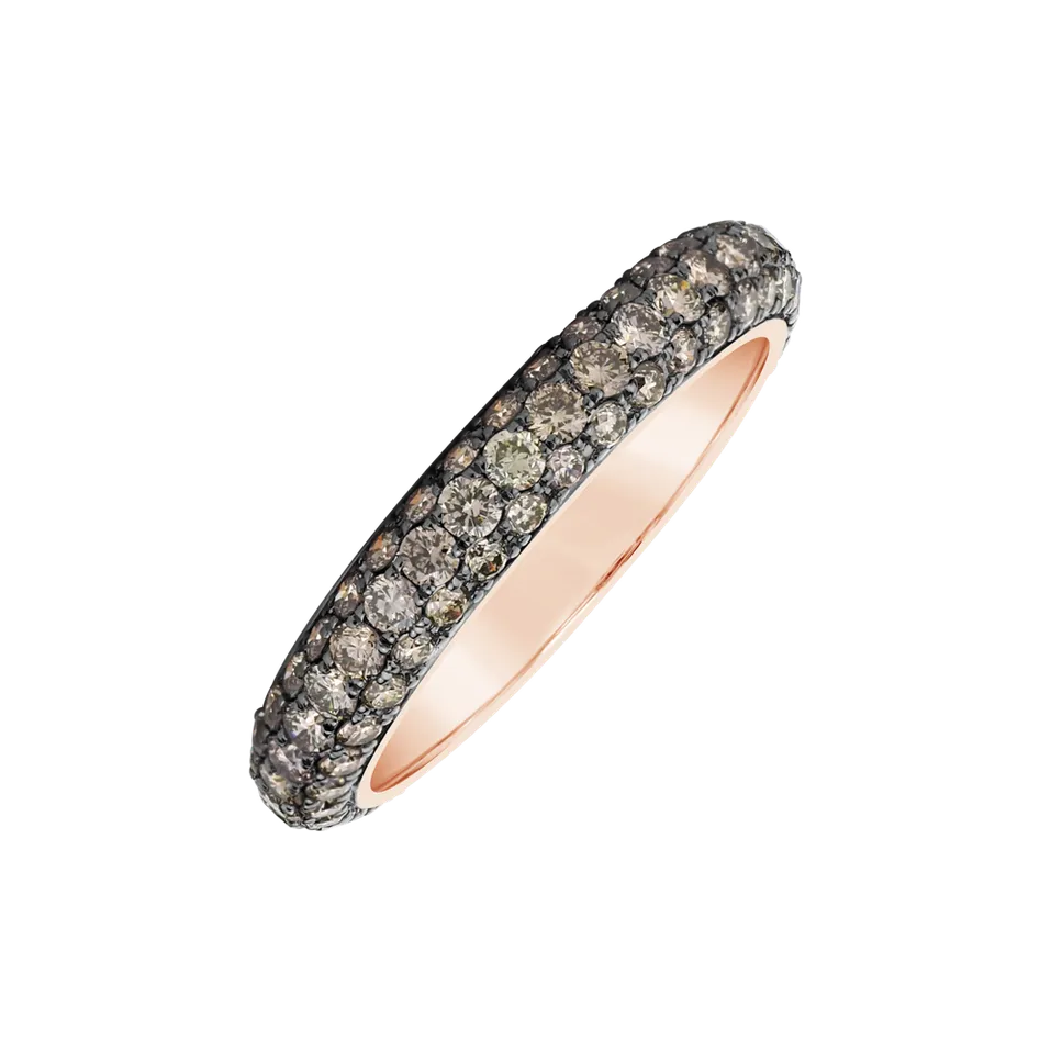 Prsteň s hnedými diamantmi Snake Secret