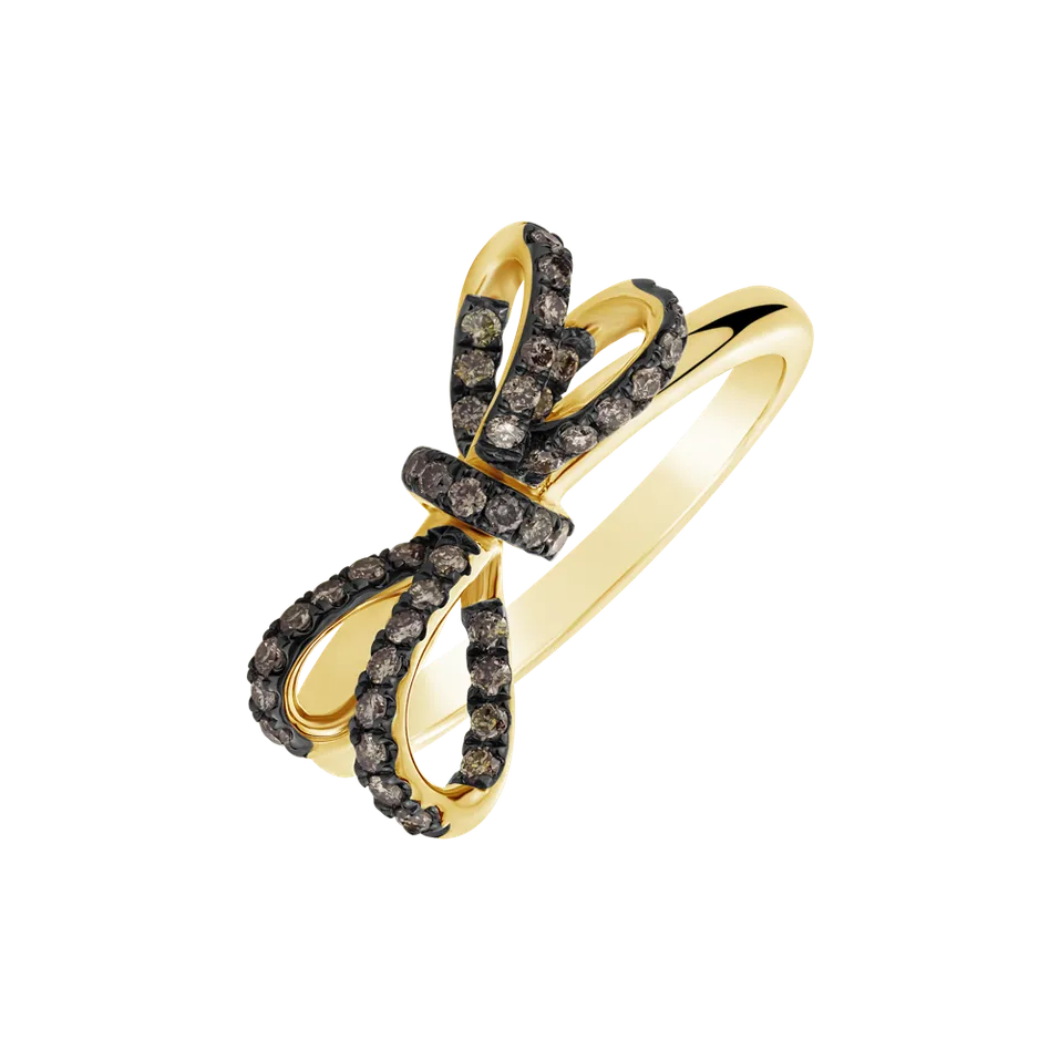 Prsteň s hnedými diamantmi Galaxy Ribbon