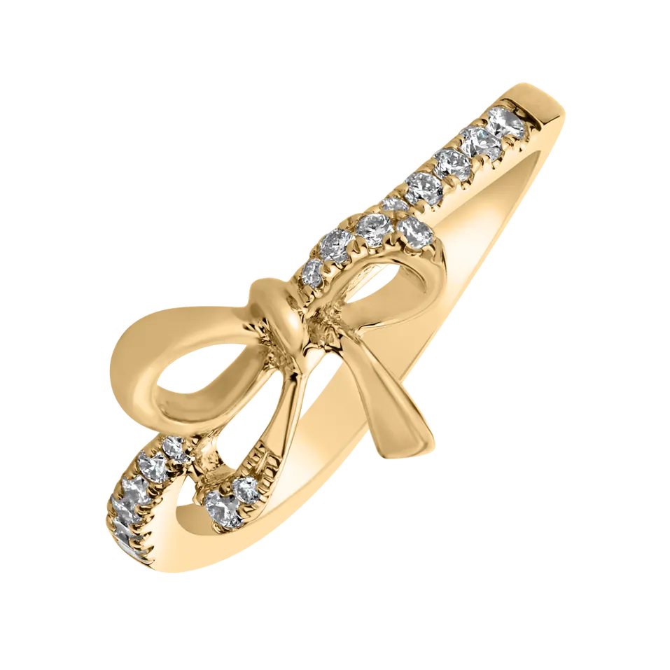 Prsteň s diamantmi Shiny Ribbon