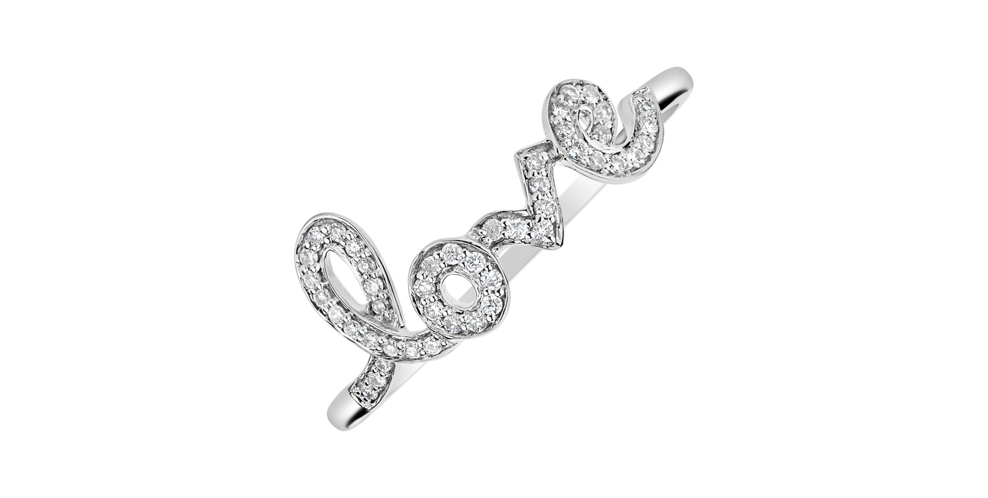 Prsteň s diamantmi Word Love