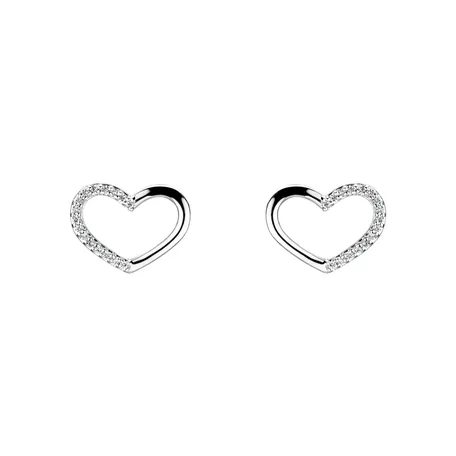 Náušnice s diamantmi Sparkling Heart