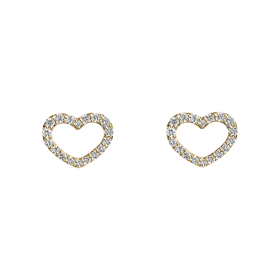 Náušnice s diamantmi Shiny Hearts