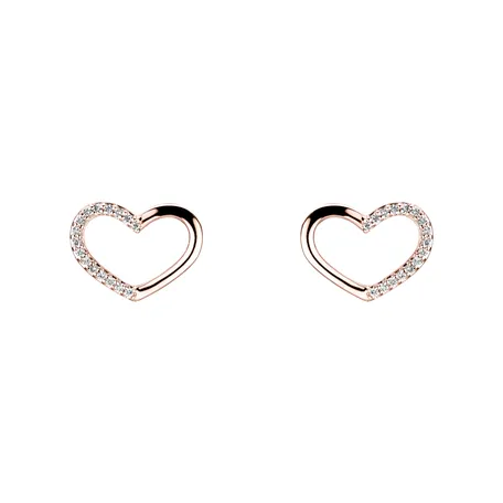 Náušnice s diamantmi Sparkling Heart