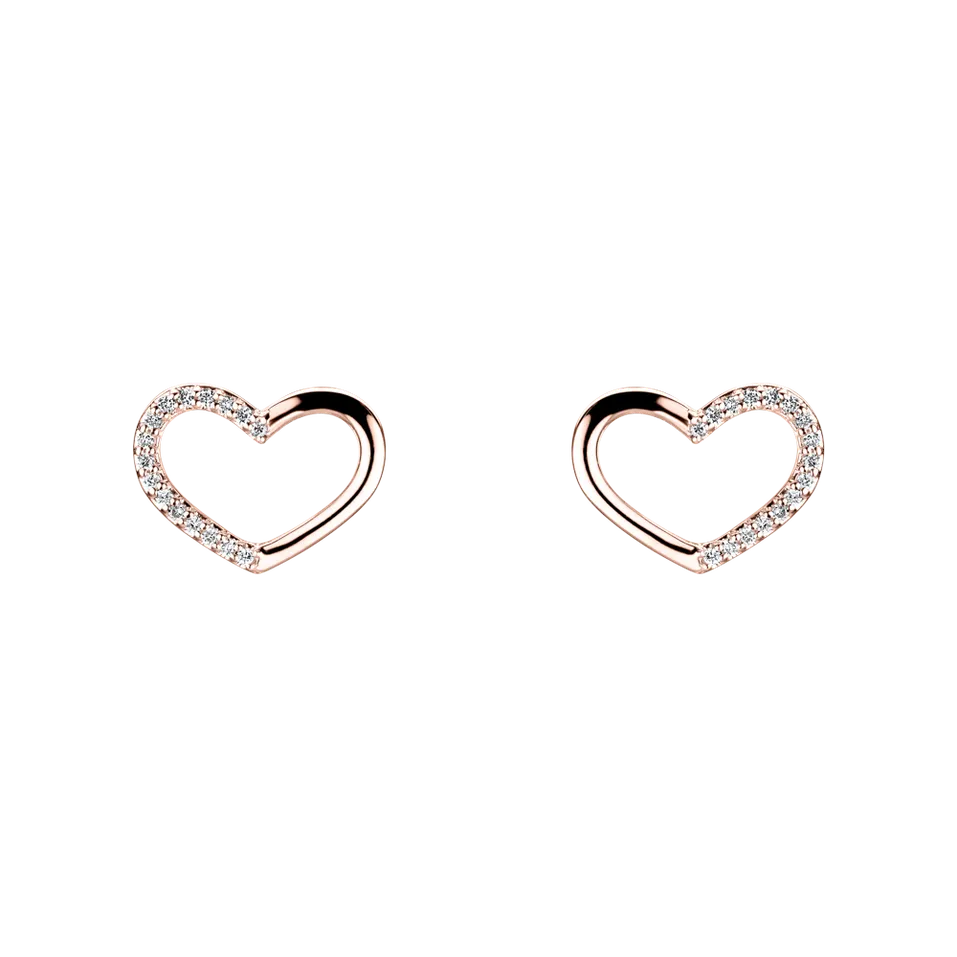 Náušnice s diamantmi Sparkling Heart