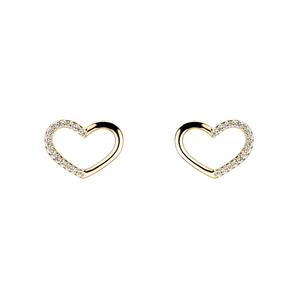 Náušnice s diamantmi Sparkling Heart