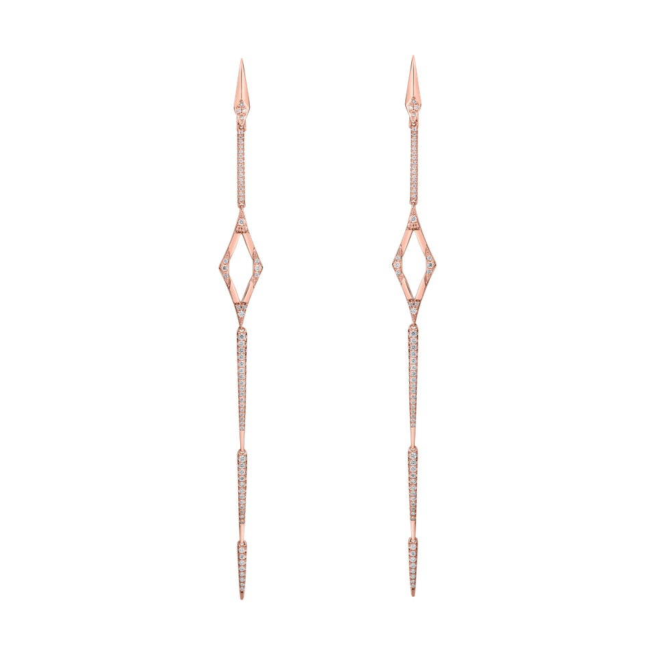 Náušnice s diamantmi Charming Spear