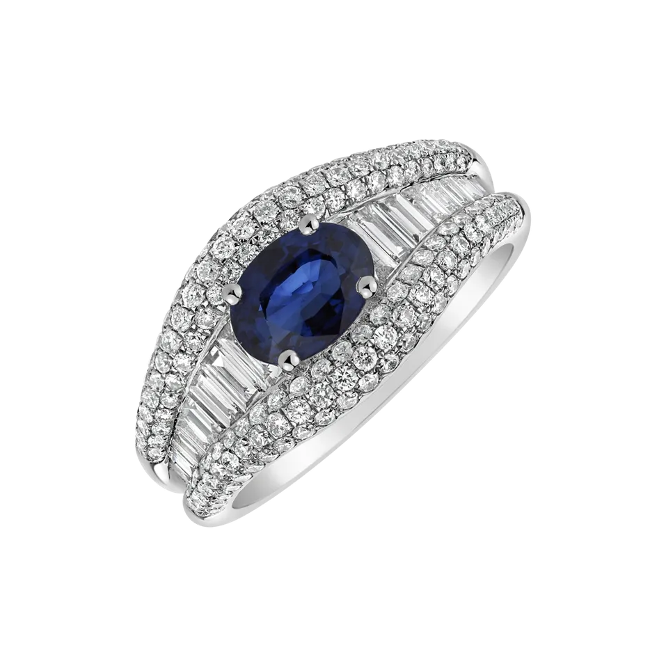 Prsteň s zafírom a diamantmi Magnolia