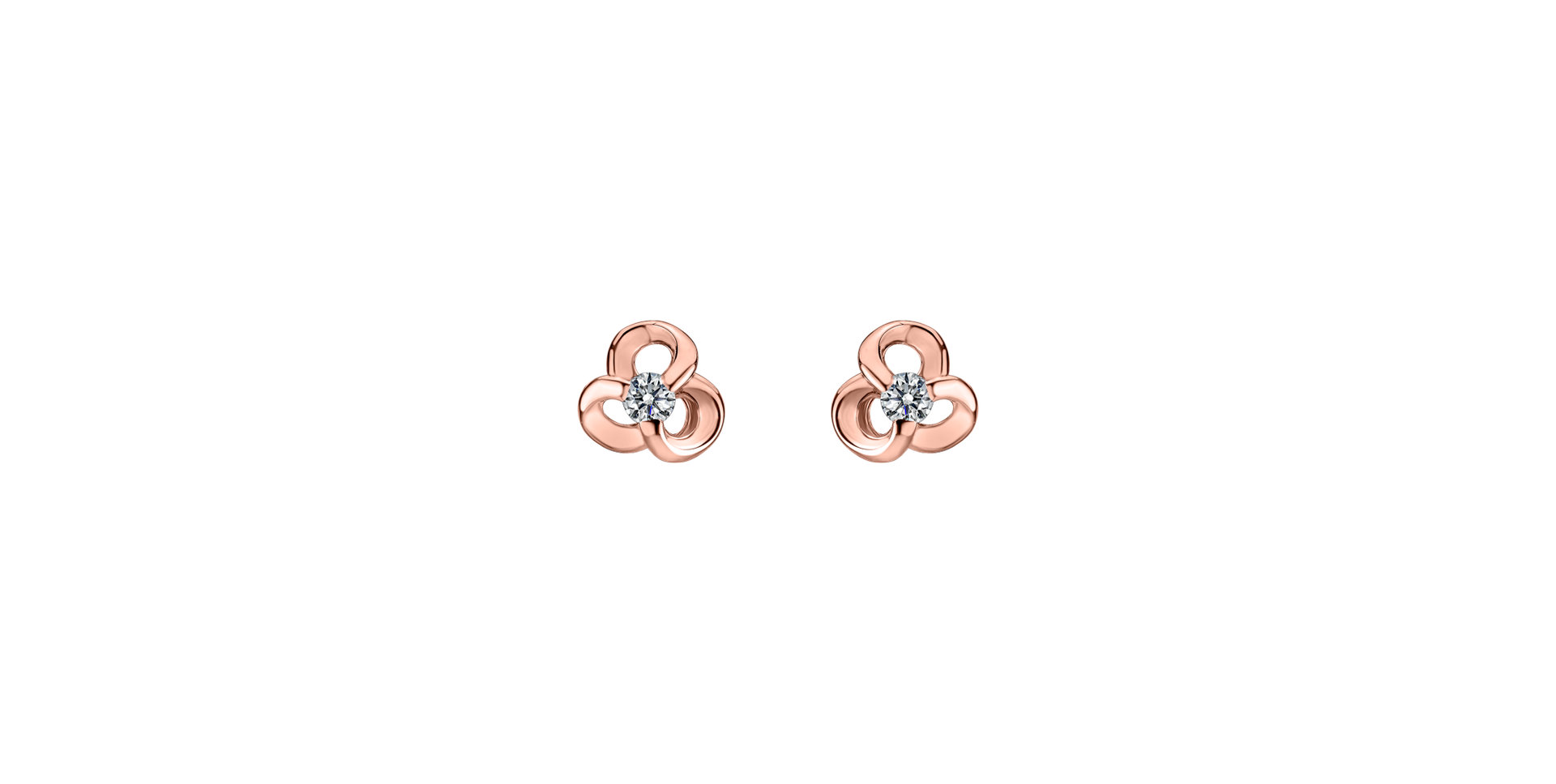 Náušnice s diamantom Curled Flower