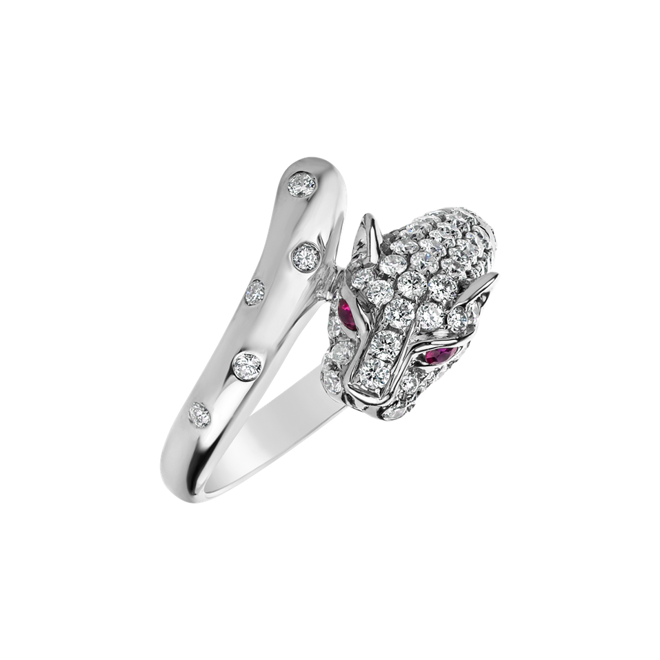 Prsteň s diamantmi a rubínmi Ruby Eyes