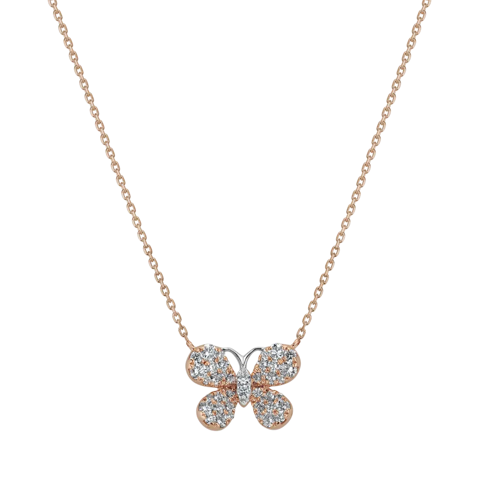 Náhrdelník s diamantmi Classic Butterfly