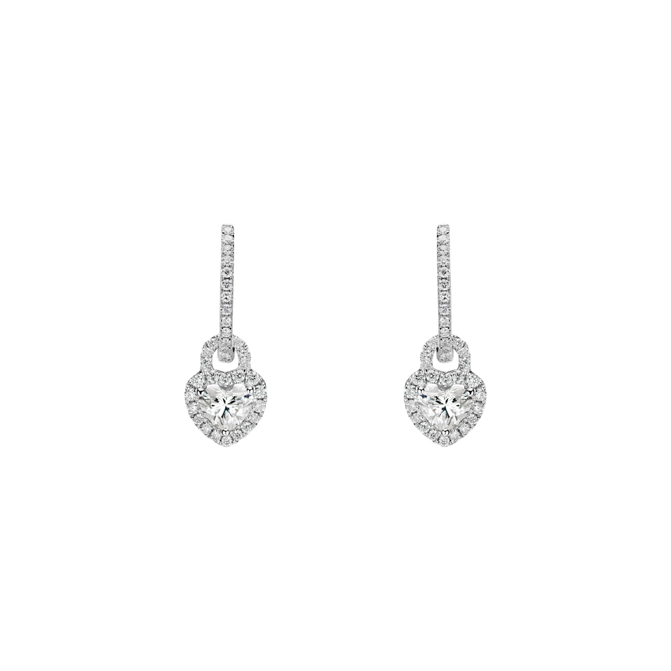 Náušnice s diamantmi Frozen Hearts