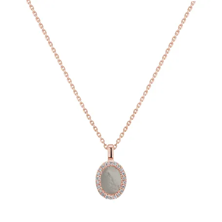 Přívěsok s řetízkom s perleťou a diamantmi Delicate Moondust