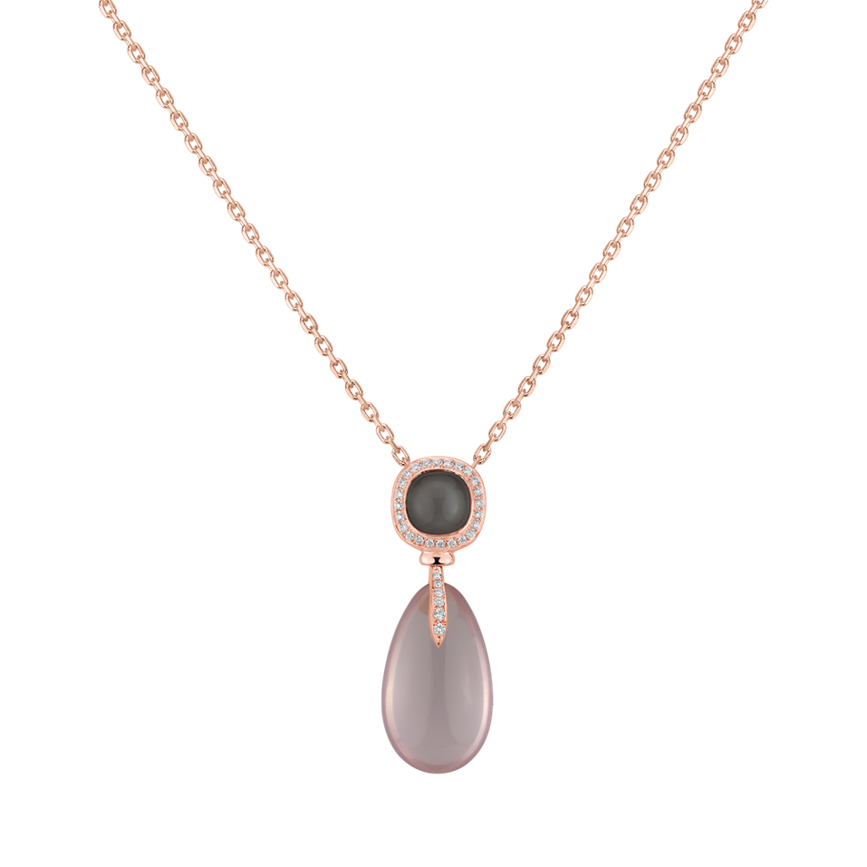 Přívěsok s diamantmi, mesačným kameňom a ruženínom Astonishing Achievement