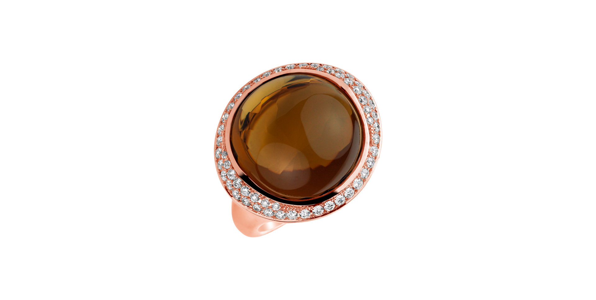 Prsteň s quartzom a diamantmi Witching Countess