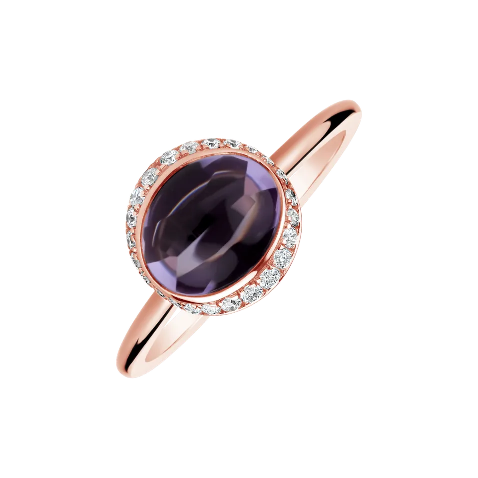 Prsteň s ametystom a diamantmi Daydreaming