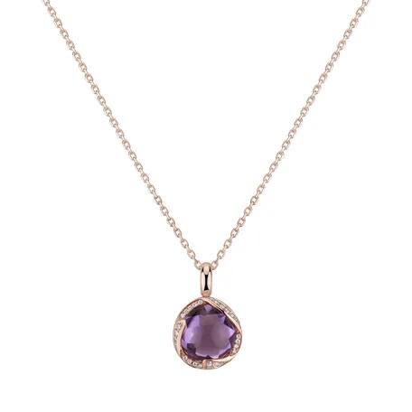 Přívěsok s ametystom a diamantmi Florallete
