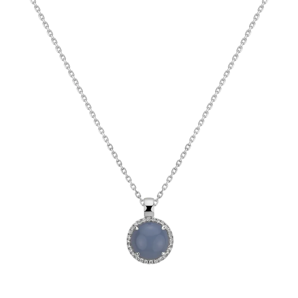 Přívěsok s chalcedonom a diamantmi Plaisirs Végétaux