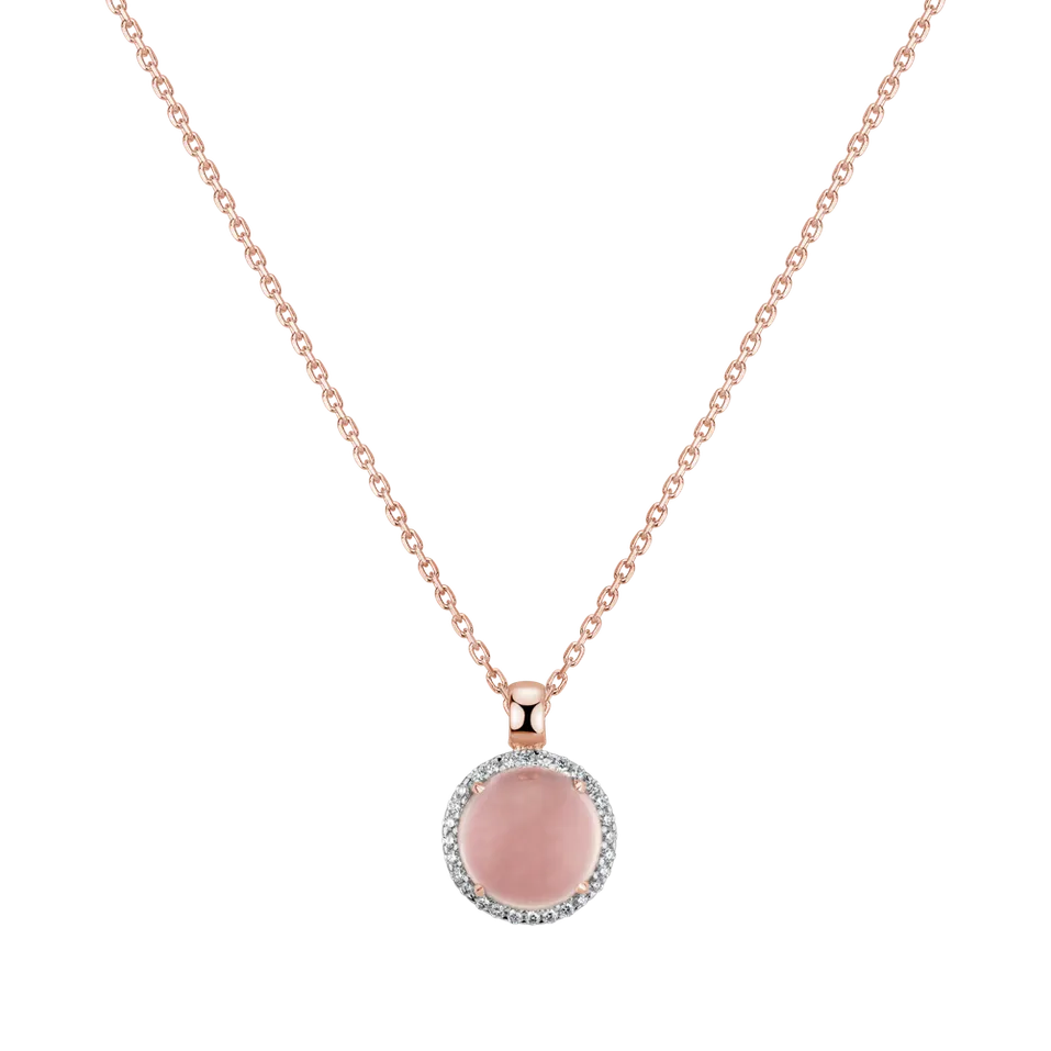 Přívěsok s ruženínom a diamantmi Douce Fleur