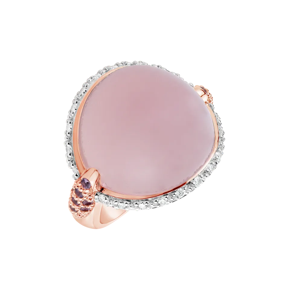 Prsteň s diamantmi, ruženínom a zafírmi Blushing Coral
